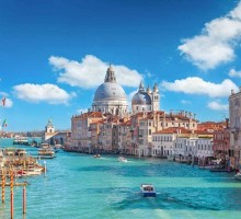 View of Grand Canal and Basilica Santa Maria della Salute in Venice