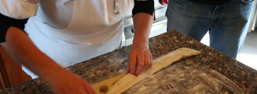 Cooking class workshop, making pasta